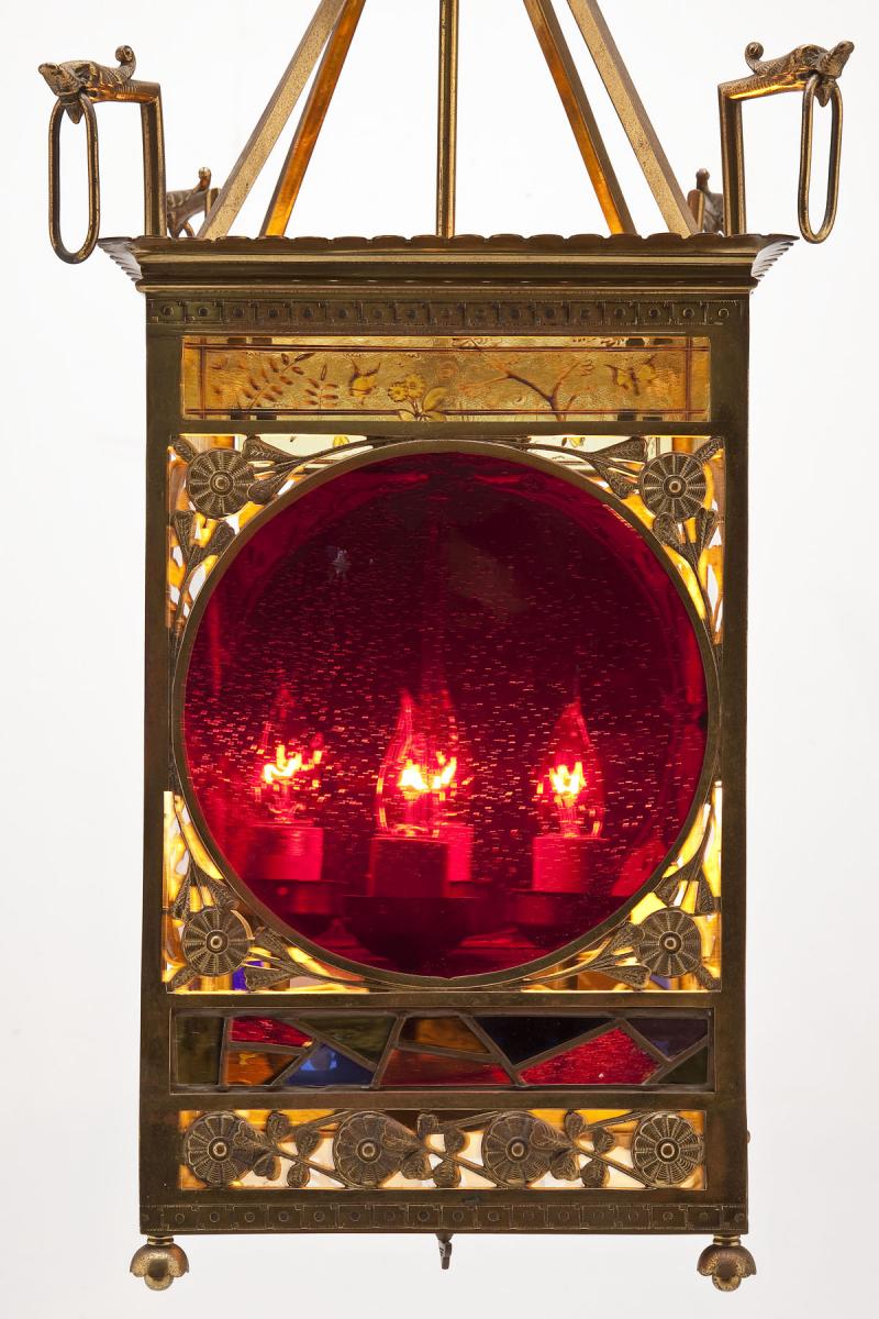 Aesthetic Movement Brass & Glass Hanging Light ($4,200)
