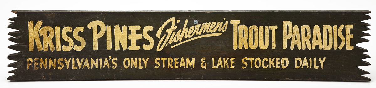 Kriss Pines Trout Paradise Wooden Sign ($850)